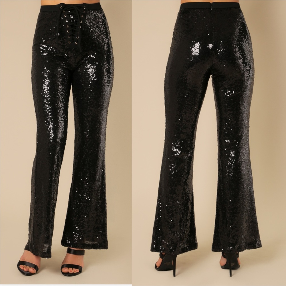 Pants Black Sequin Pants - Picture 4 of 4